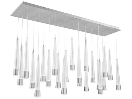 dweLED by WAC Lighting Quill 23-Light Chrome Linear Island Pendant