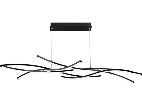 dweLED by WAC Lighting Divergence 9-Light Black LED Island Pendant