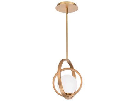 dweLED by WAC Lighting Ellington 1-Light Aged Brass Glass LED Globe Round Mini Pendant