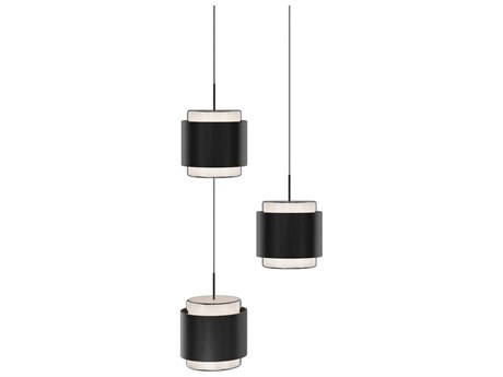 dweLED by WAC Lighting Banded 3-Light Black Mini Pendant