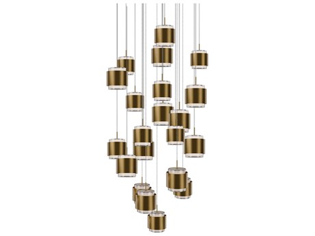 dweLED by WAC Lighting Banded 21-Light Aged Brass Pendant
