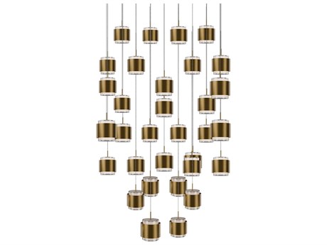 dweLED by WAC Lighting Banded 41-Light Aged Brass Pendant