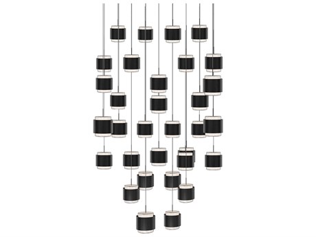 dweLED by WAC Lighting Banded 41-Light Black Pendant