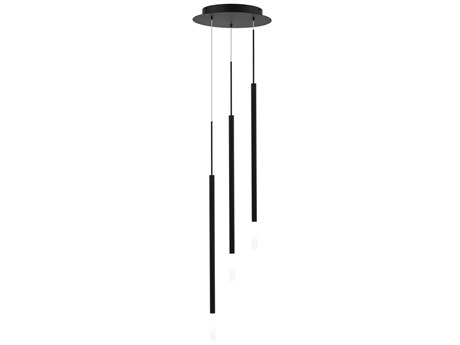 dweLED by WAC Lighting Viggo 3-Light Black Cylinder Linear Pendant