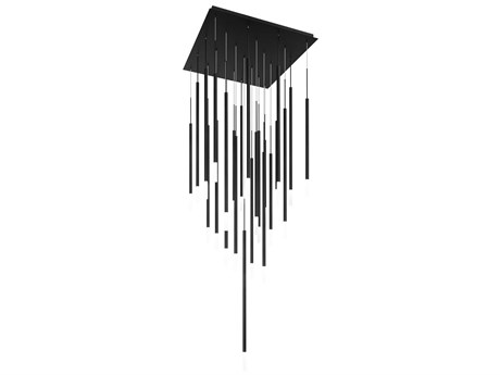dweLED by WAC Lighting Viggo 25-Light Black Cylinder Linear Pendant