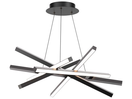dweLED by WAC Lighting Parallax 6-Light Black LED Geometric Pendant