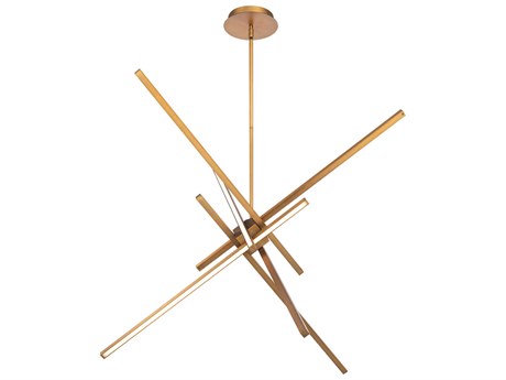 dweLED by WAC Lighting Parallax 1-Light Aged Brass LED Sputnik Pendant