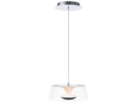 dweLED by WAC Lighting Branwen 1-Light Chrome Glass LED Round Mini Pendant