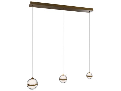 dweLED by WAC Lighting Cyllindra 3-Light Aged Brass Globe Island Pendant