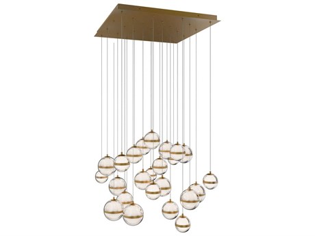 dweLED by WAC Lighting Cyllindra 25-Light Aged Brass Globe Island Pendant