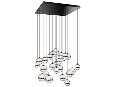 dweLED by WAC Lighting Cyllindra 25-Light Black Chrome Globe Island Pendant