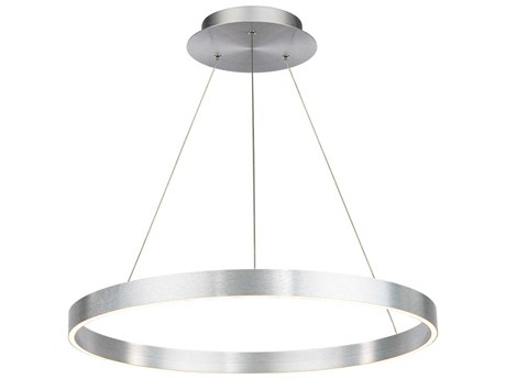 dweLED by WAC Lighting Sirius 1-Light Brushed Aluminum Silver LED Round Pendant