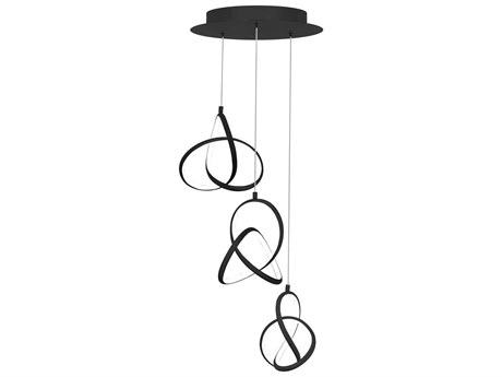 dweLED by WAC Lighting Vornado 3-Light Black Mini Pendant