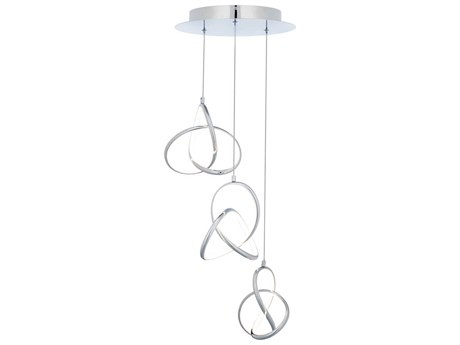 dweLED by WAC Lighting Vornado 3-Light Chrome Mini Pendant