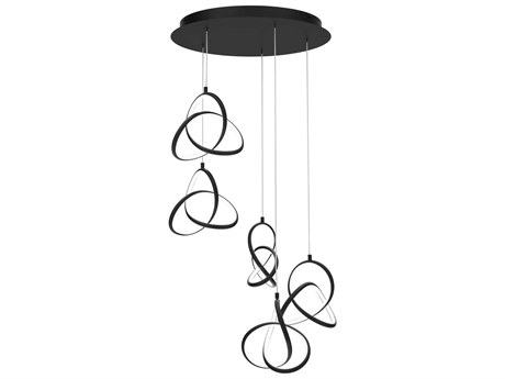 dweLED by WAC Lighting Vornado 5-Light Black Pendant