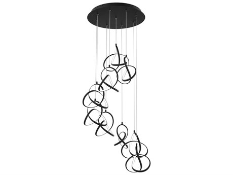dweLED by WAC Lighting Vornado 9-Light Black Pendant