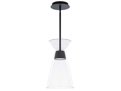dweLED by WAC Lighting Chandra 1-Light Black Glass LED Empire Mini Pendant