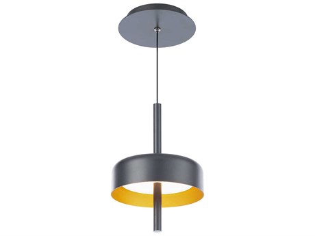 dweLED by WAC Lighting Pierce 1-Light Black Gold LED Round Mini Pendant