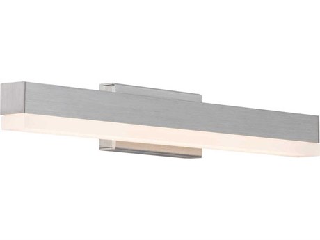 dweLED by WAC Lighting Styx 1-Light Brushed Aluminum Silver Glass LED Vanity Light