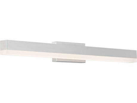 dweLED by WAC Lighting Styx 1-Light Brushed Aluminum Silver Glass LED Vanity Light