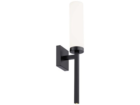 dweLED by WAC Lighting Saltaire 1-Light Black Glass LED Wall Sconce