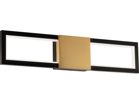 dweLED by WAC Lighting Peekaboo 1-Light Black Aged Brass Vanity Light