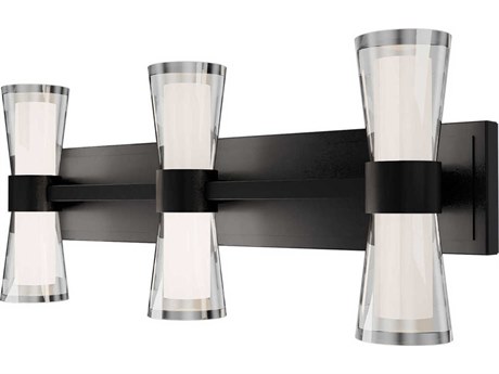 dweLED by WAC Lighting Hourglass 3-Light Black Vanity Light