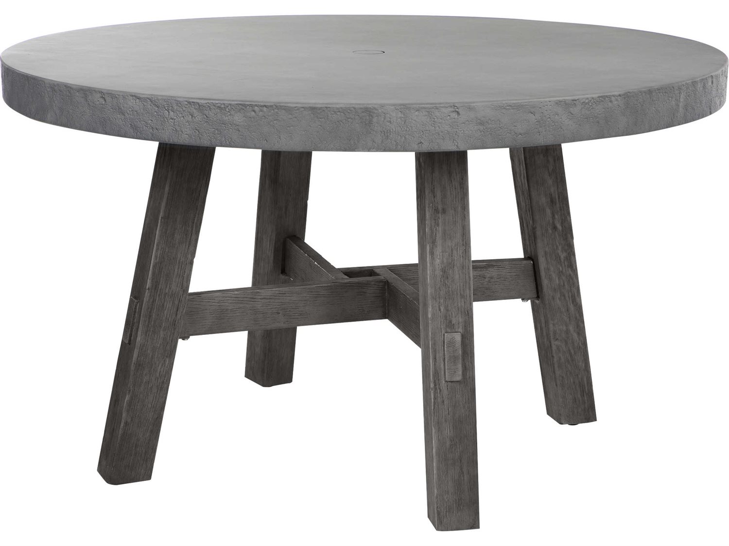 Ebel Amherst Aluminum 50'' Wide Round Concrete Top Dining Table with