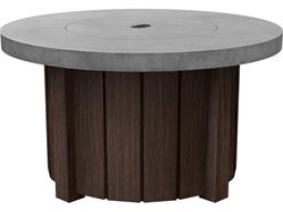 Ebel Taos Aluminum 42'' Round Concrete Top Fire Pit Table with Lid