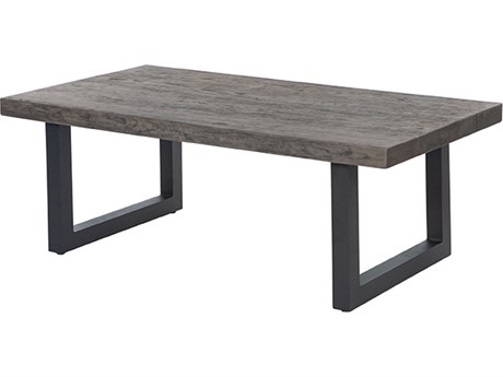 Ebel Asheville Aluminum Timber/Onyx 48''W x 26''D Rectangular Plank Top Coffee Table