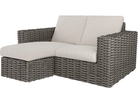 Ebel Mia Cushion Wicker Fog Loveseat with Chaise Lounge