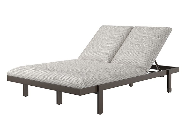 Ebel Caro Aluminum Adjustable Double Chaise Lounge with Woven-In Cushion