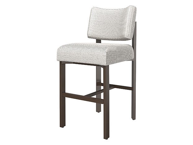 Ebel Caro Aluminum Bar Height Stool with Woven-In Cushion