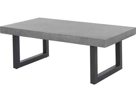 Ebel Fairbanks Aluminum Onyx 48''W x 26''D Rectangular Concrete Top Coffee Table