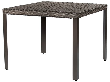 Ebel Outdoor Dining Tables Luxedecor Ebel Tremont Wicker 36 Wide Square Dining Table With Umbrella Hole