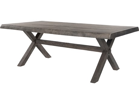 Ebel Glenwood Poly Timber 82''W x 44''D Rectangular Dining Table X-Base with Umbrella Hole