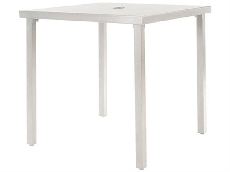 Ebel Cabana Aluminum Square Patio Dining Table with Umbrella Hole