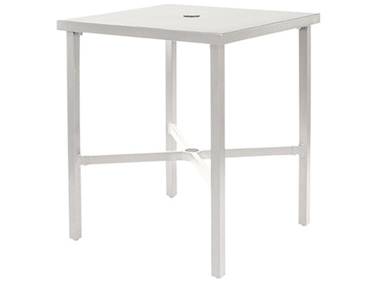 Ebel Cabana Aluminum Square Outdoor Counter Table with Umbrella Hole