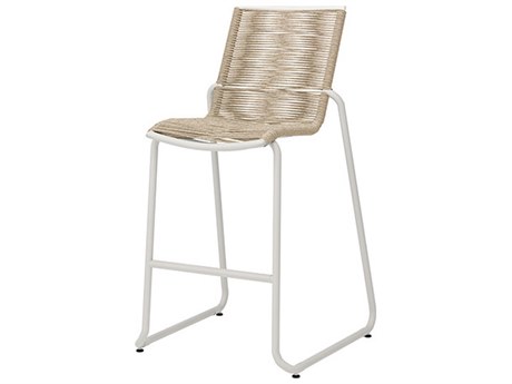 Ebel Cabana Aluminum Wicker Stackable Armless Bar Height Stackable Stool