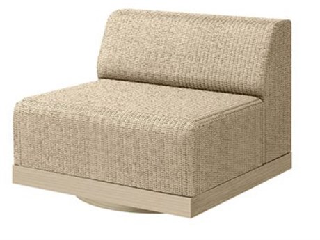 Ebel Grande Aluminum Wicker Padded Armless Swivel Outdoor Lounge Chair