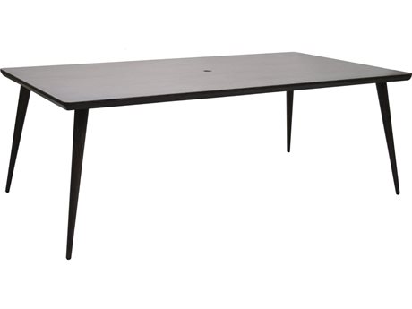 Woodard Elemental Aluminum 84''W x 42''D Rectangular Dining Table with ...