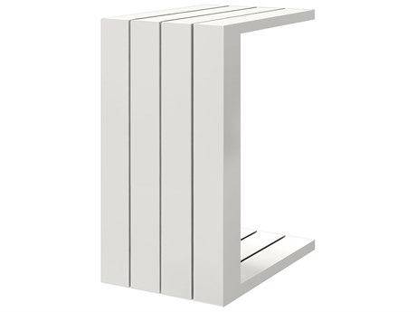 Ebel Bari Aluminum 18.75''W x 12.75''D Rectangular C Table with Plank Style Top