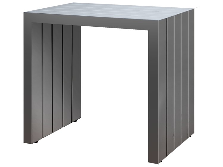 Ebel Bari Aluminum 22''W x 16''D Rectangular End Table with Plank Style Top
