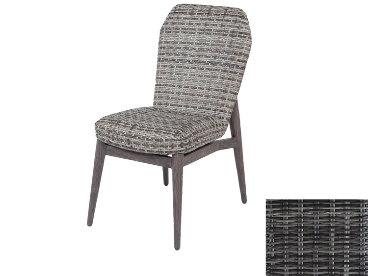 Ebel Closeout Lasalle Smoke Wicker Padded Dining Side Chair