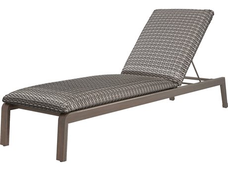 Ebel Canton Padded Wicker Aluminum Adjustable Chaise Lounge with Wheels