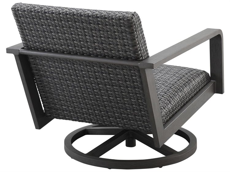 Ebel Canton Padded Wicker Aluminum Swivel Rocker Outdoor Patio Lounge