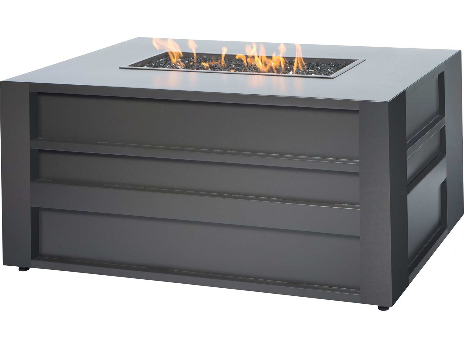 Ebel Palermo Aluminum 50''W x 30''D Rectangular Fire Pit Table EBL818