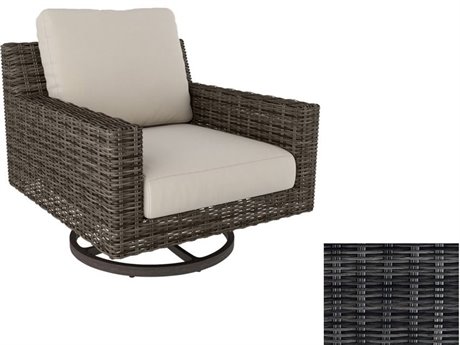Ebel Closeout Remy Smoke Wicker Swivel Rocker Lounge Chair