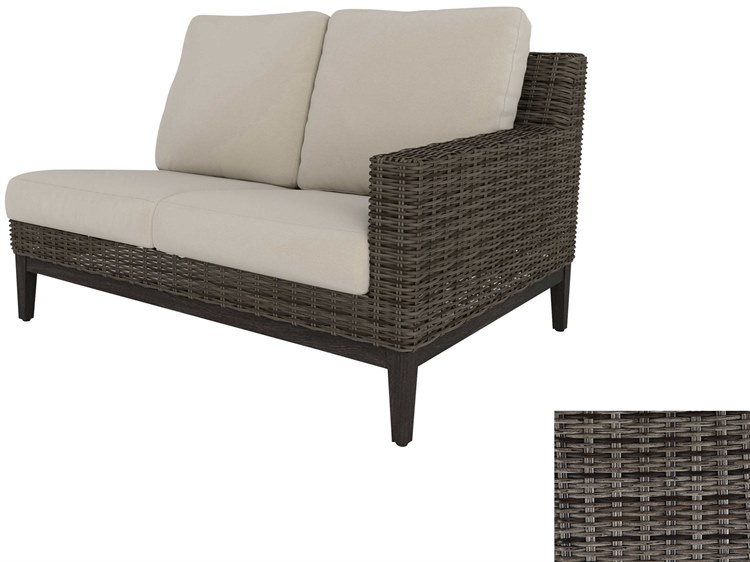 Ebel Closeout Remy Hickory Wicker Left Arm Loveseat