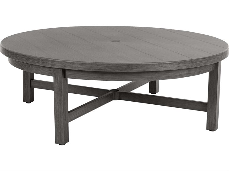 Ebel Trevi Aluminum 50'' Round Plank Top Chat Table